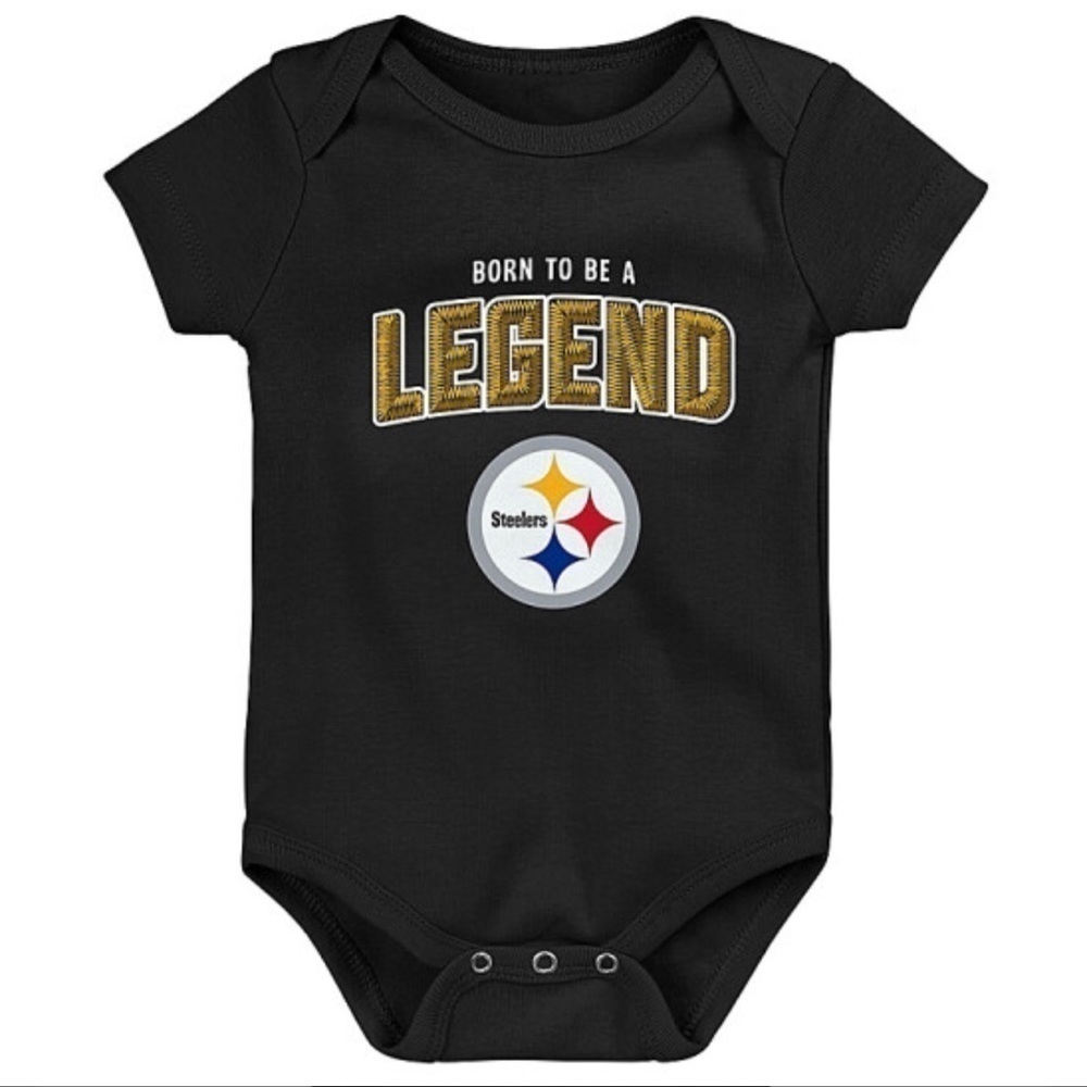 Nfl® Pittsburg Steelers Born To Be A Legend Short Sleeve Bodysuit Onesie NWT